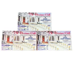 Vtg 3 Boxes Steven The Christmas Walk 15 Easy Light Stakes 45 Total USA NOS